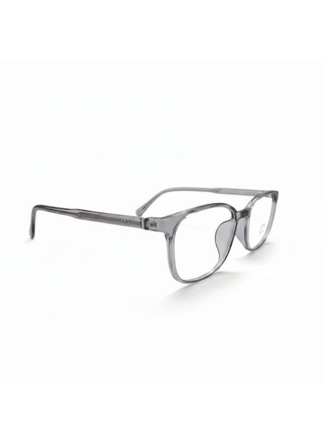 Modern Crystal Grey Transparent Square Eyeglasses for Men & Women – Lightweight Optical Frames - Image 1